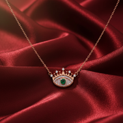 925 Sterling Silver Eye Shape Pendant Necklace with Adjustable Length